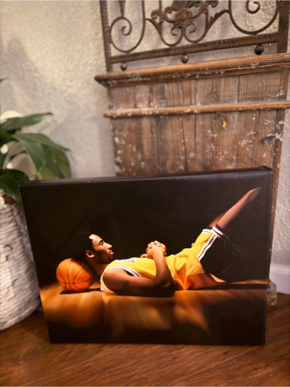 canvas art print, titled "Kobe Bryant Resting With Ball,"